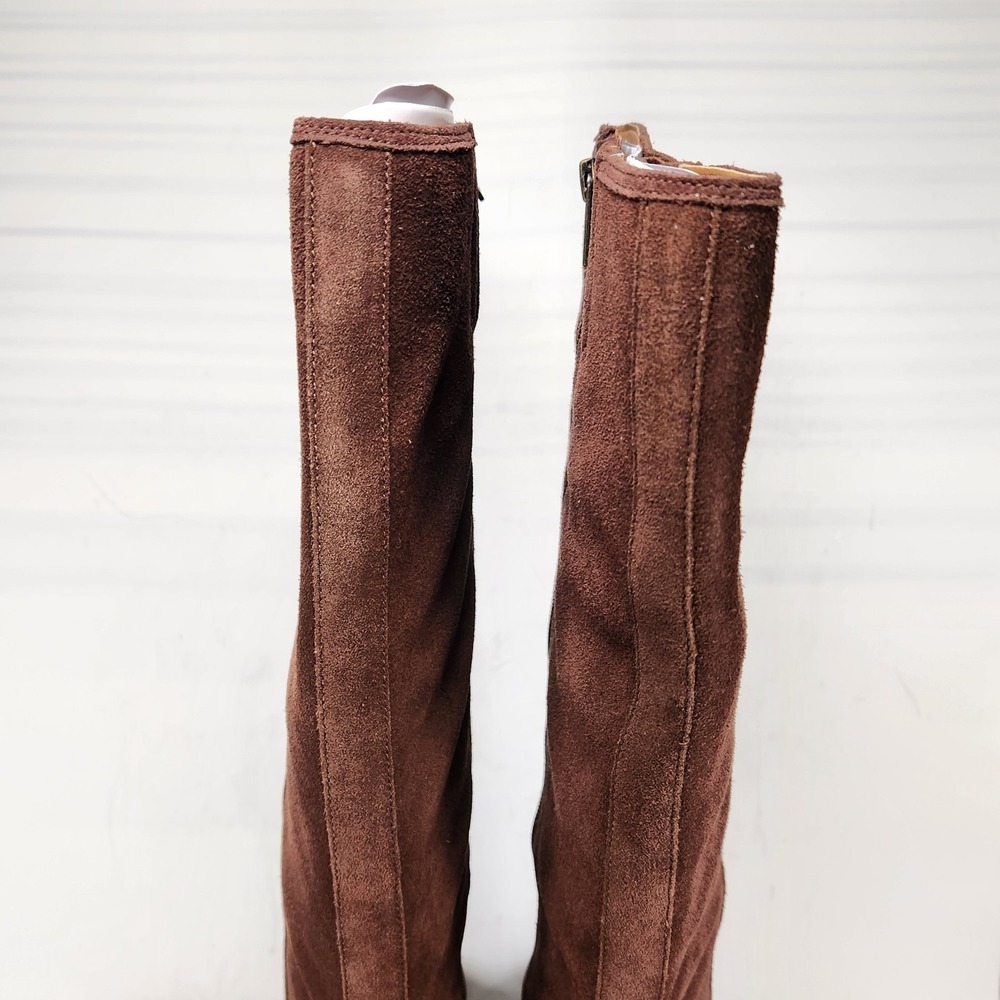 Vionic Sonora Tall Boots Women Size 8 Coffee Suede Wide Calf Block Heel - Picture 8 of 11